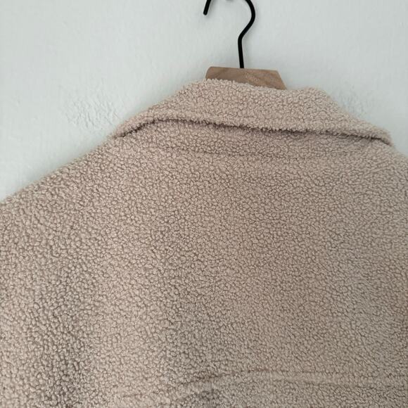 Nasty Gal Womens Tan Sherpa Teddy Jacket Coat Lined Oversized Size Medium Top - Picture 11 of 12